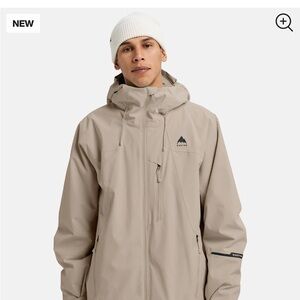 NWT Burton Men's Reversible Insulated Beige Hooded Ski Jacket